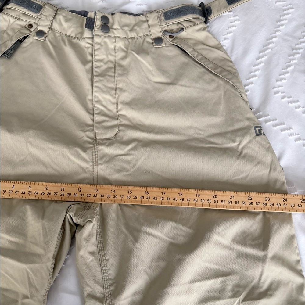 RIDE SNOWBOARD PANTS WATERPROOF KHAKI TAPERED SEAMS ADJUSTABLE WAIST SZ WOMEN M - Picture 14 of 16